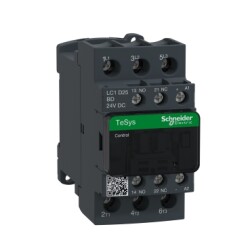 Contactor 11KW, 400V, 25A (AC3), 40A (AC1), 3P+1NO/1NC, 24V DC Coil PTCTR - Schneider Electric