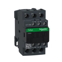 Contactor 18.5KW, 400V, 38A (AC3), 50A (AC1), 3P+1NO/1NC, 24V AC Coil PTCTR - Schneider Electric