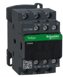 Contactor 4KW, 400V, 9A (AC3), 20A (AC1), 3P+1NO/1NC, 230V AC Coil PTCTR - Schneider Electric