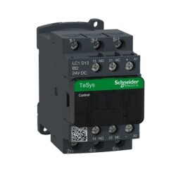 Contactor 5.5KW, 400V, 12A (AC3), 25A (AC1), 3P+1NO/1NC, 24V DC Coil PTCTR - Schneider Electric