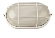 Pack of 3 - Oval Bulkhead Fixture for E27 White IP44 - Creo Light