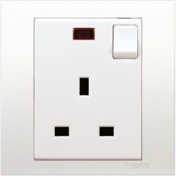 Schneider Electric 13A 250V 1 Gang Switched Socket with Neon - Schneider Electric