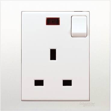 Schneider Electric 13A 250V 1 Gang Switched Socket with Neon - 1