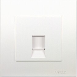 Schneider Electric 1Gang Wall Plate FOR Keystone DATA JACK, Aluminium silver - Schneider Electric