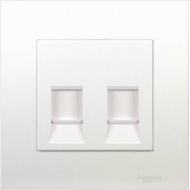 Schneider Electric 2 Gang Keystone Wallplate with Shutter - 1