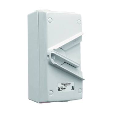 Schneider Electric 20A 250V Surface Mount Single Pole Isolating Switch IP66 - 1