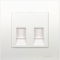 Schneider Electric 2Gang WALL Plate for Keystone Data jack, Aluminium silver - Schneider Electric