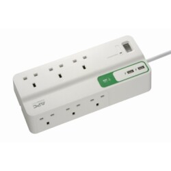 Schneider Electric 6-Outlet W/ 2 USB Port APC Essential Surge Arrest Outlet, PM6U-UK (230 V) - Schneider Electric