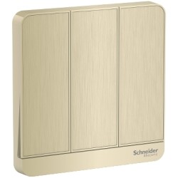 Schneider Electric AvatarOn Metal Gold Hairline, 2 Way, 3 Gang Switches, E8333L2_GH (16 AX, 250 V) - Schneider Electric