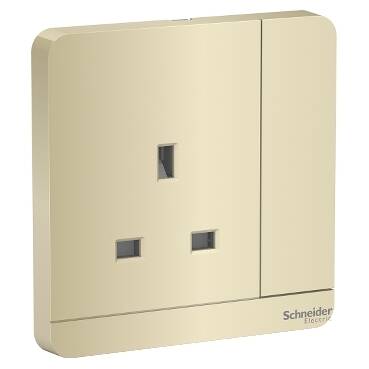 Schneider Electric E8315_WG_G12 AvatarOn Gold - Single switched socket - 13 A - 230 V - 1 gang -Gold - 1