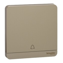 Schneider Electric E8331BPL1_WG AvatarOn Gold - Retractive Door Bell switch - with bell symbol - 1 gang 2 way - 10A Gold - Schneider Electric