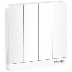 Schneider Electric E8334L1_WE AvatarOn White - 1-way plate switch 4 gang - 16AX - White - Schneider Electric