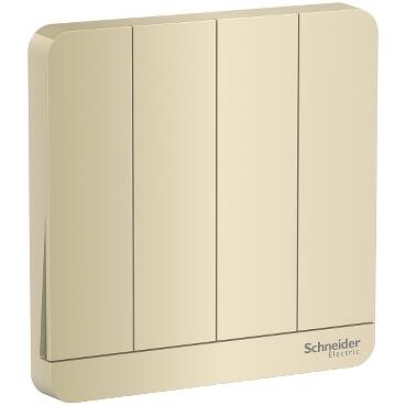 Schneider Electric E8334L1_WG AvatarOn Gold - 1-way plate switch 4 gang - 16AX - Gold - 1