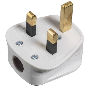 Schneider Electric Exclusive - round 3 pin plug - 13A - white - 1