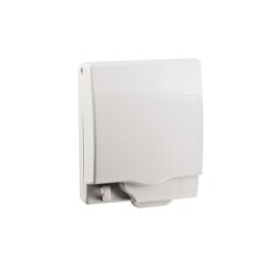 Schneider Electric Full-Time Weatherproof Single Gang Socket Cover (White) IP55 - Schneider Electric