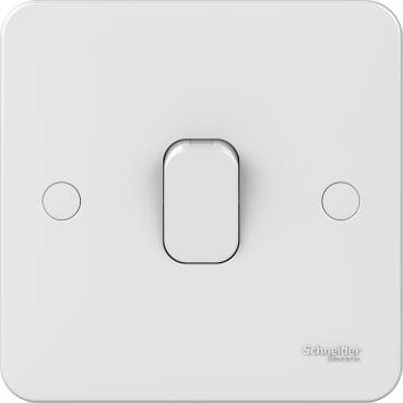 Schneider Electric GGBL1011 Lisse 1-Way Plate Switch, 1 Gang, 10AX, White - 1