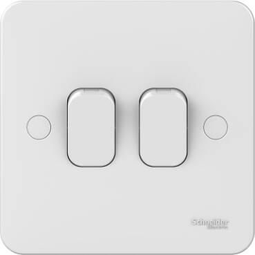 Schneider Electric GGBL1022 Lisse Plate Switch, 2 Gang, 2 Way, 10AX, WhiteBrand: Schneider Electric - 1