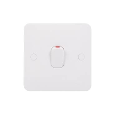 Schneider Electric GGBL2011 Lisse 2Pole Switch With Indicator Lamp, 1 Gang, 20AX, White - 1