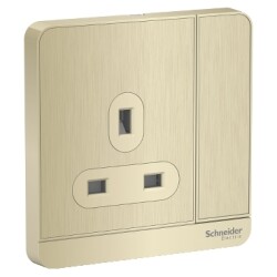 Schneider Electric Schneider AvatarOn switched socket,13 A, 250 V, 3P, Wine Gold E8315_WG - Schneider Electric