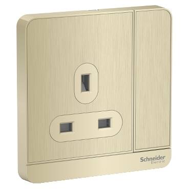 Schneider Electric Schneider AvatarOn switched socket,13 A, 250 V, 3P, Wine Gold E8315_WG - 1