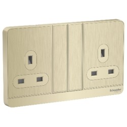 Schneider Electric Schneider AvatarOn switched socket,13 A, 250 V, 3P, Wine Gold E8325_WG - Schneider Electric