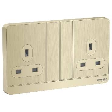 Schneider Electric Schneider AvatarOn switched socket,13 A, 250 V, 3P, Wine Gold E8325_WG - 1