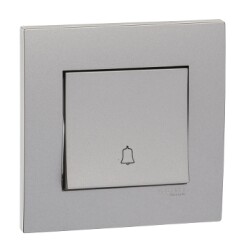 Schneider Electric Vivace Bell Press Switch Aluminium Silver - Schneider Electric
