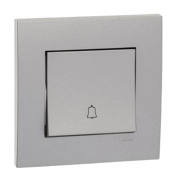 Schneider Electric Vivace Bell Press Switch Aluminium Silver - 1